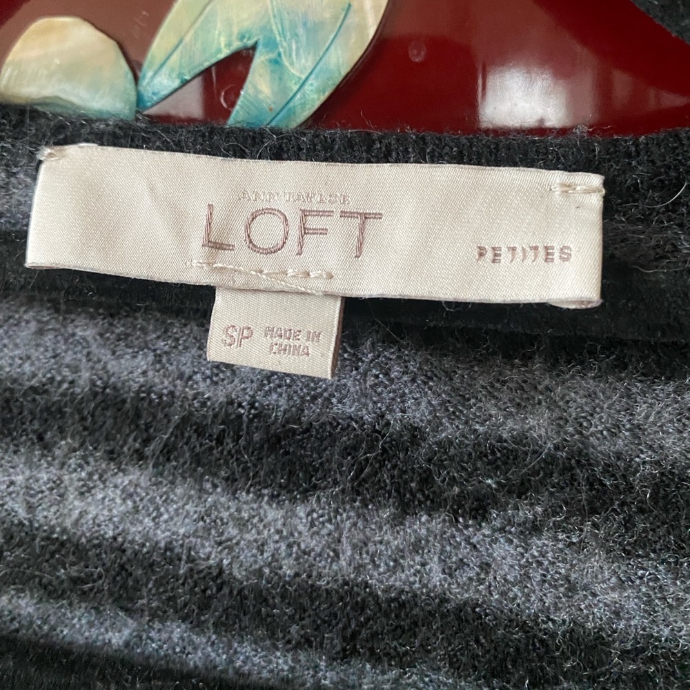 Ann Taylor LOFT Petites Black and Gray Merino Wool Dress, Size S - Picture 4 of 4
